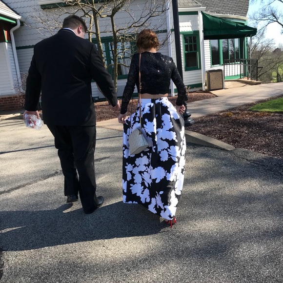 long black and white prom dress - Picture 2 of 3